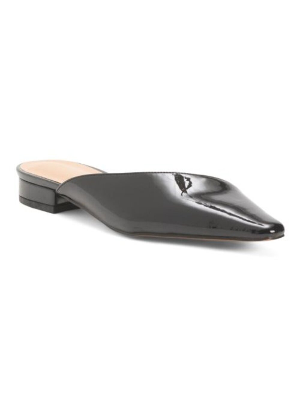 Torgeis Jaina Flat Mules Black Faux Patent Leather Women's Size 8 NIB
